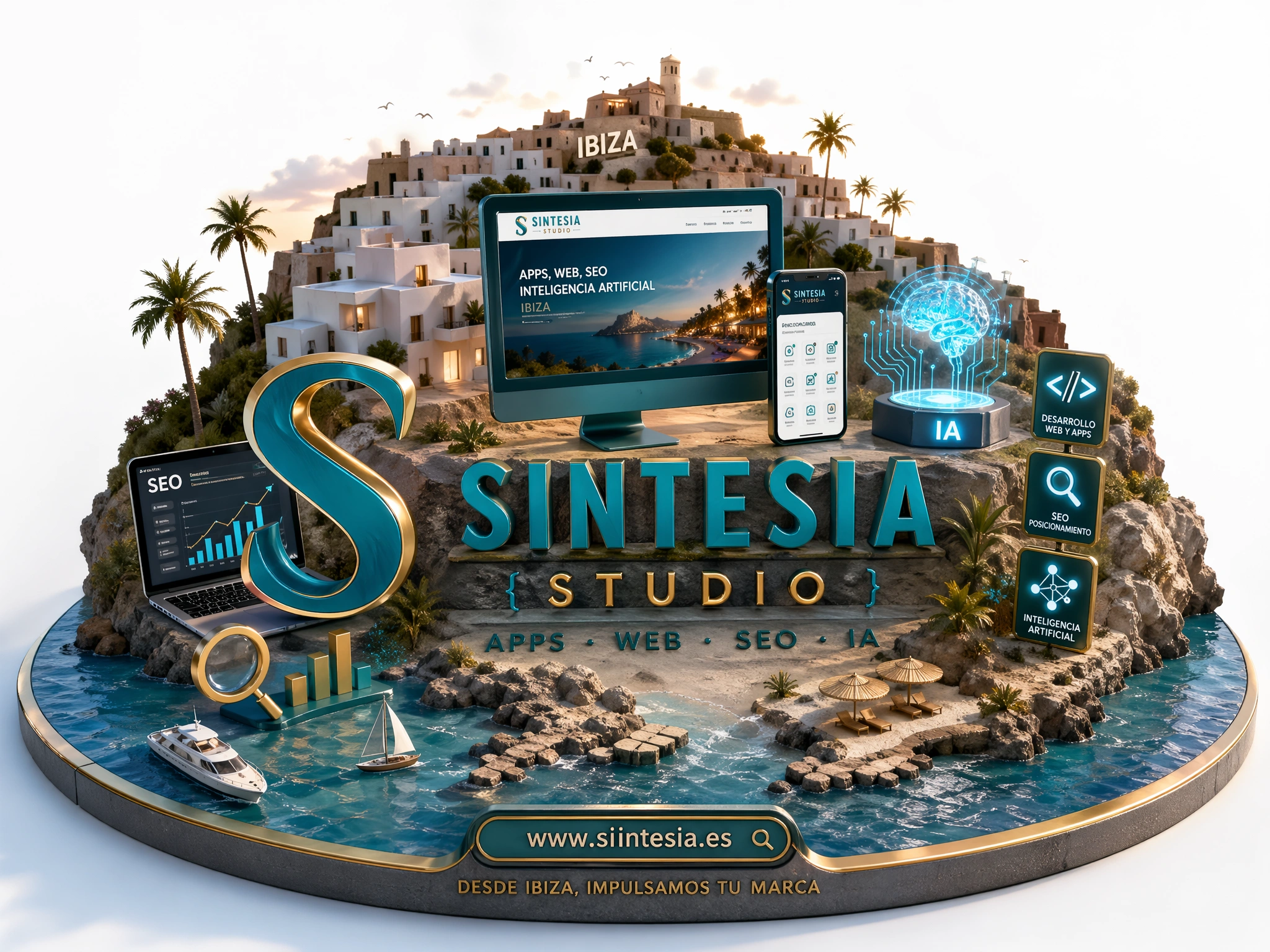 Creatividad visual generada para Sintesia Studio